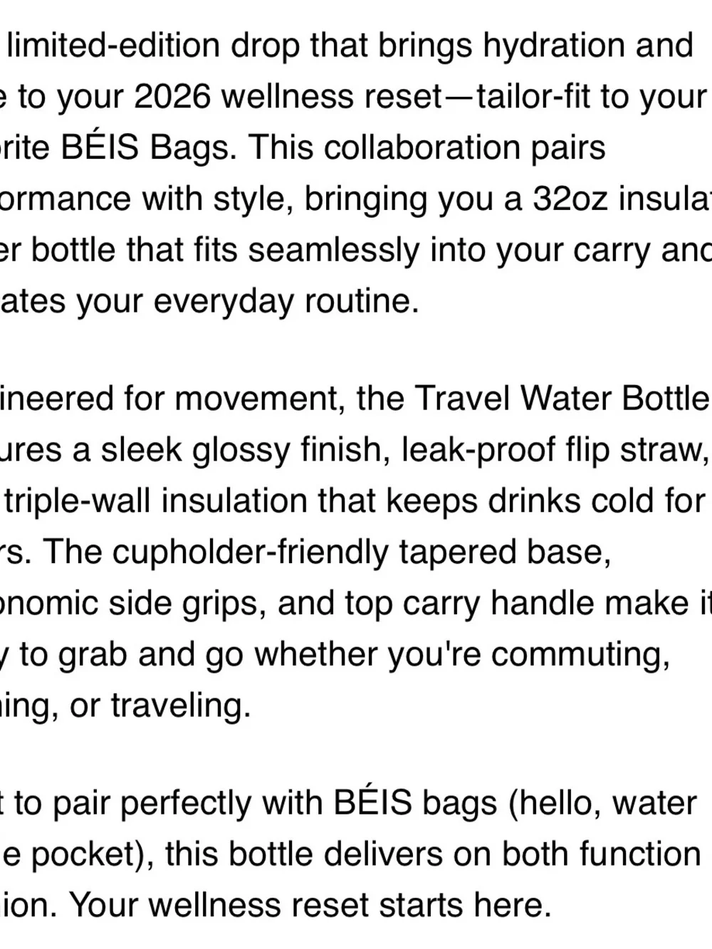 NIB BÉIS x Hydrojug Travel Water Bottle in Oat
